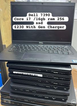 Dell 7390 core i716gb ram 256 ssd with Gen Charger for sale